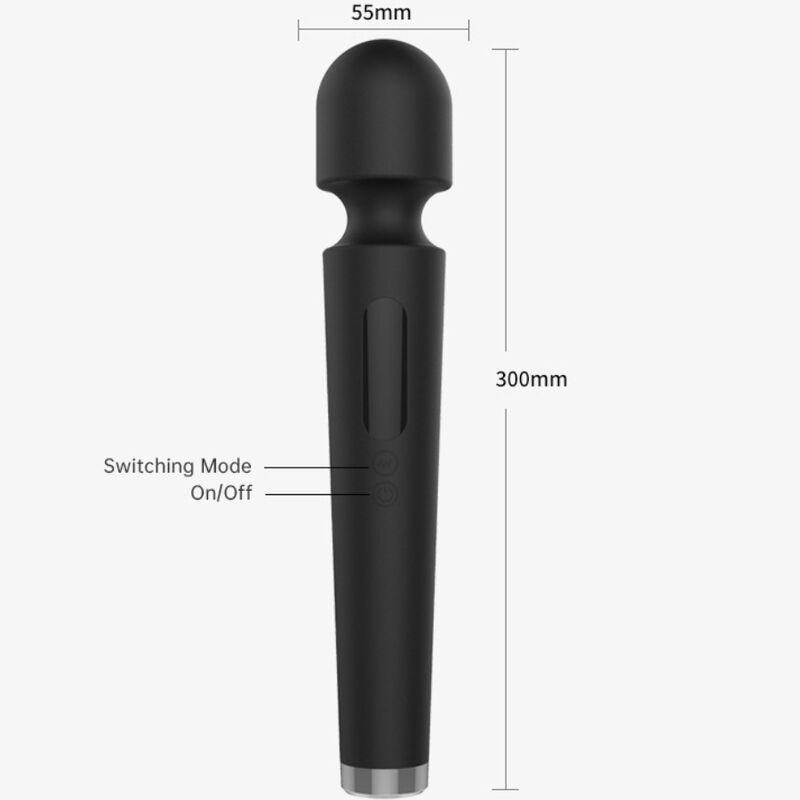 X Power großer Massage- und Vibrator mit 7 Vibrationen schwarz