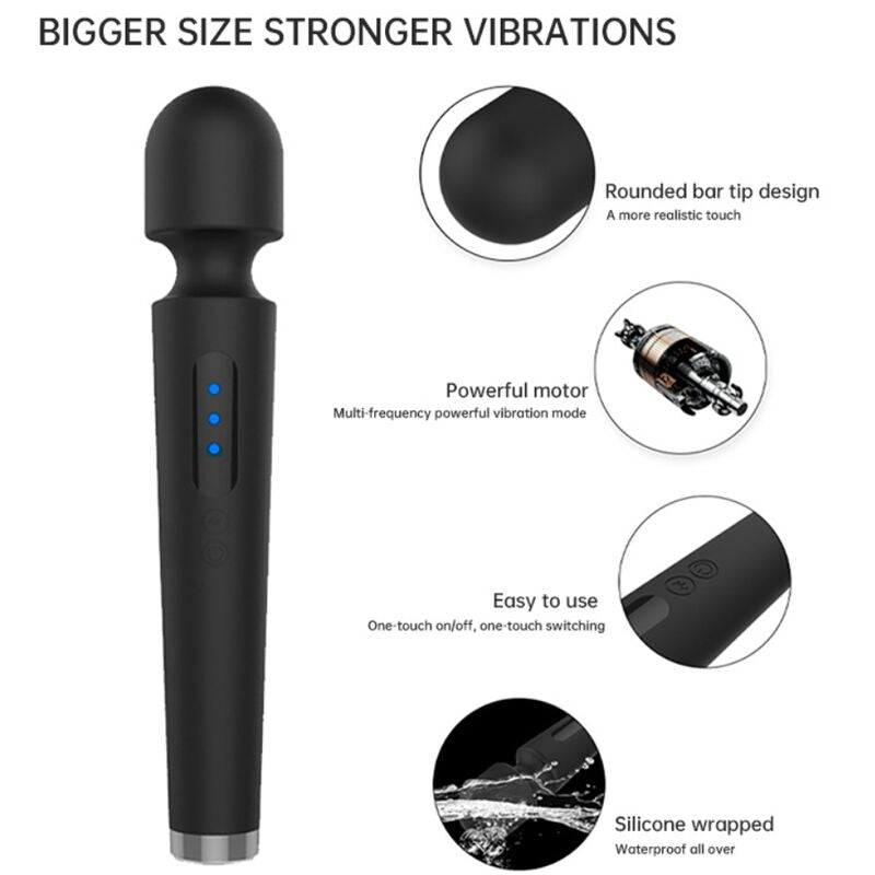 X Power großer Massage- und Vibrator mit 7 Vibrationen schwarz