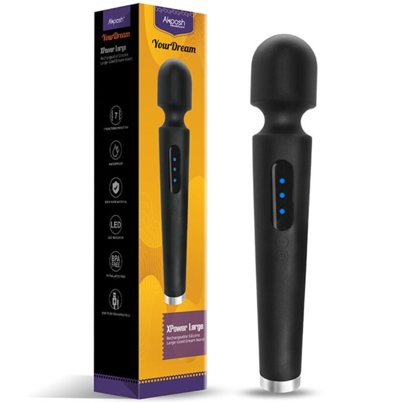 X Power großer Massage- und Vibrator mit 7 Vibrationen schwarz