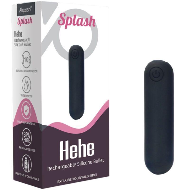 Armony -splash hehe Silikon Bullet Vibrator 10 Vibrationen 65 x 15 cm schwarz