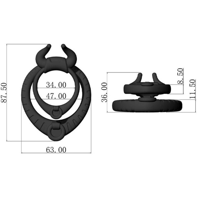 Schwarzer Ring „Bull's Passion“