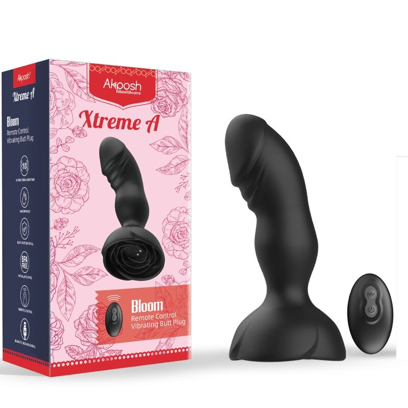 Extreme Bloom Pink Vibrator und schwarzer Analplug mit Fernbedienung