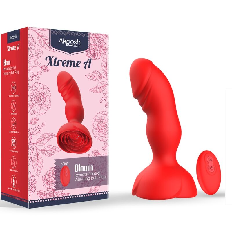 Extreme Bloom Pink Vibrator und roter Analplug mit Fernbedienung