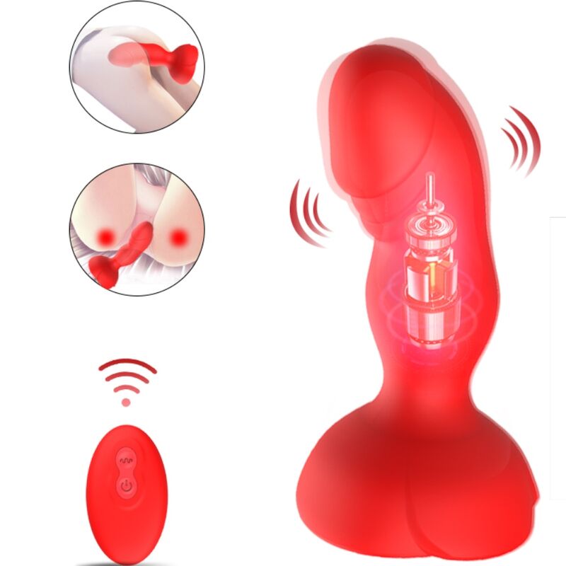 Extreme Bloom Pink Vibrator und roter Analplug mit Fernbedienung