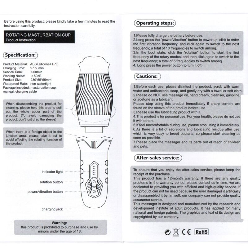 Belucci weißer Oral-Masturbator-Vibrator