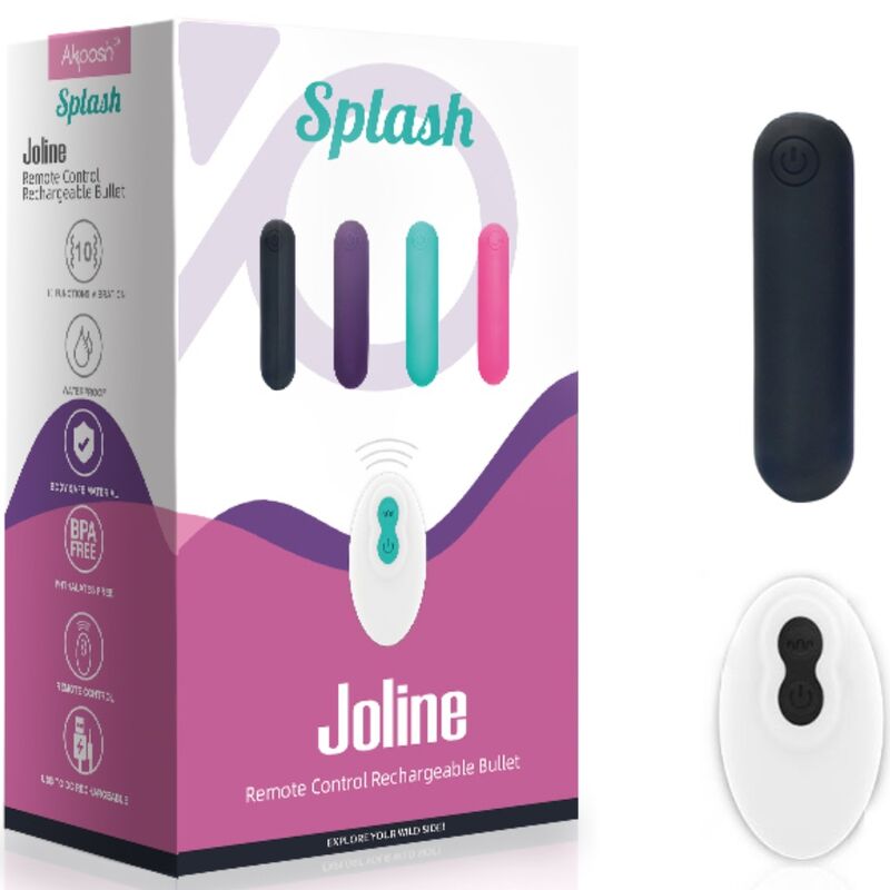 Splash Joliene Fernbedienung Bullet Vibrator Silikon 10 Vibrationen 65 x 15 cm schwarz