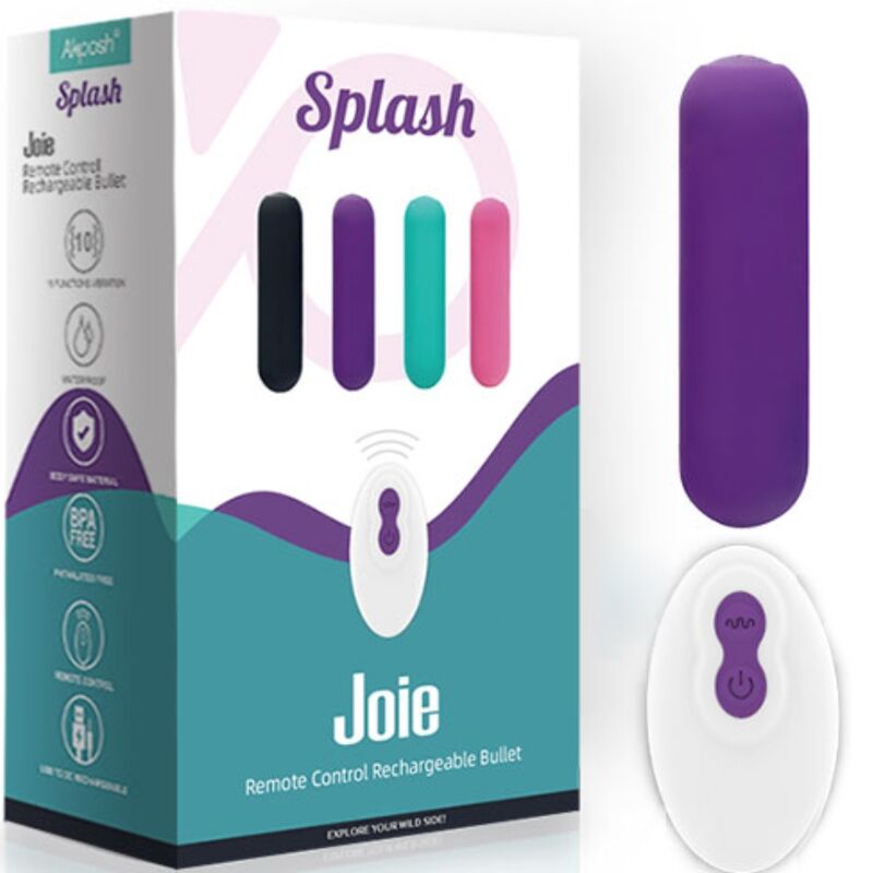 Splash Joie Bullet Vibrator Fernbedienung Silikon 10 Vibrationen 75 x 19 cm lila