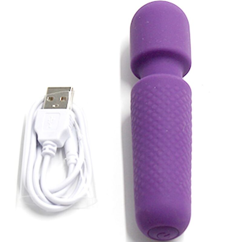 Ihr magischer wiederaufladbarer Massager &amp; Vibrator 10 Vibrationen Zauberstab Punkte lila