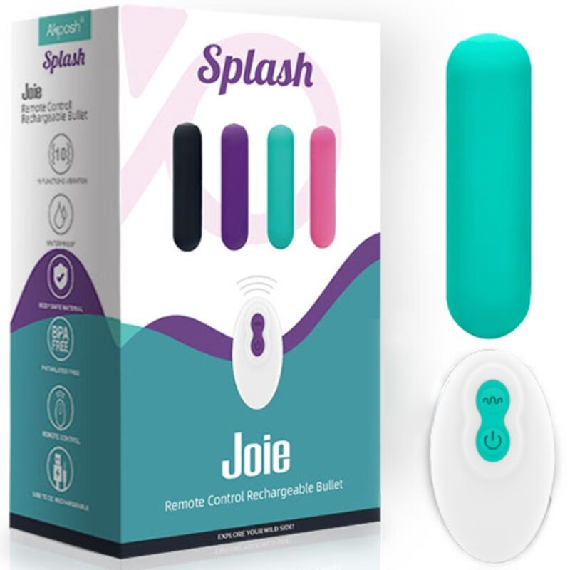 Splash Joie Bullet-Vibrator Fernbedienung Silikon 10 Vibrationen 75 x 19 cm grün