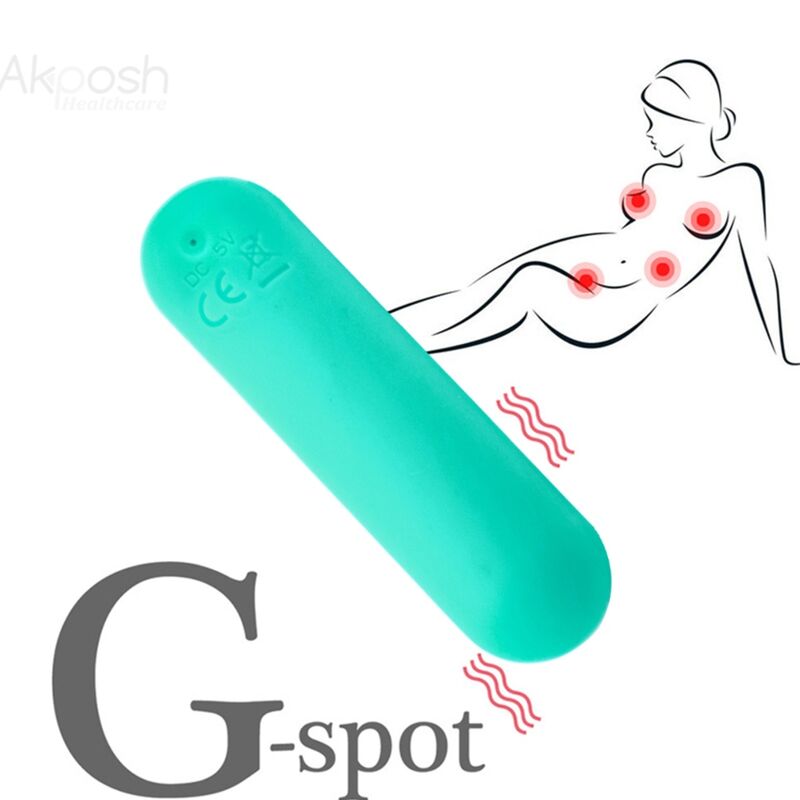 Splash Joie Bullet-Vibrator Fernbedienung Silikon 10 Vibrationen 75 x 19 cm grün