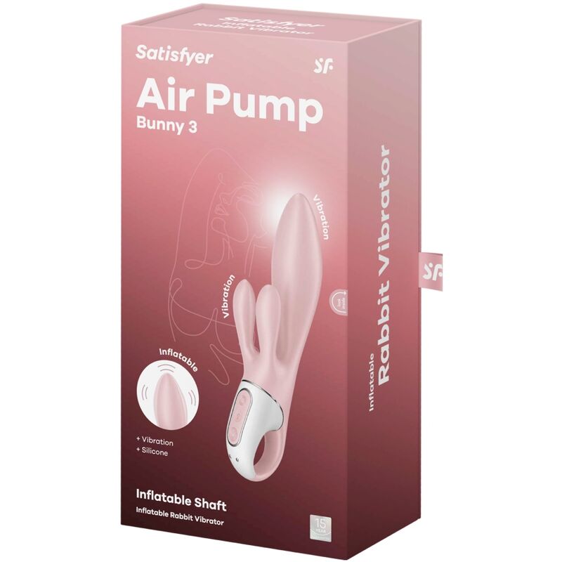 Luftpumpe Bunny 3 aufblasbarer Vibrator rosa Kaninchen