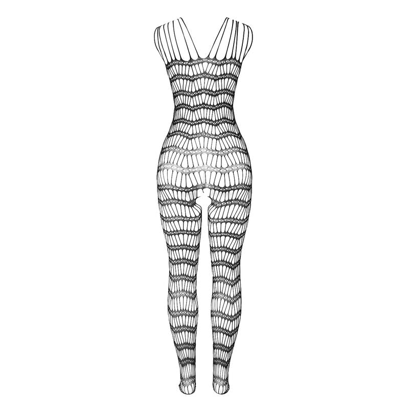 951696 offener Netz-Bodystocking mit Trägern schwarz Einheitsgröße