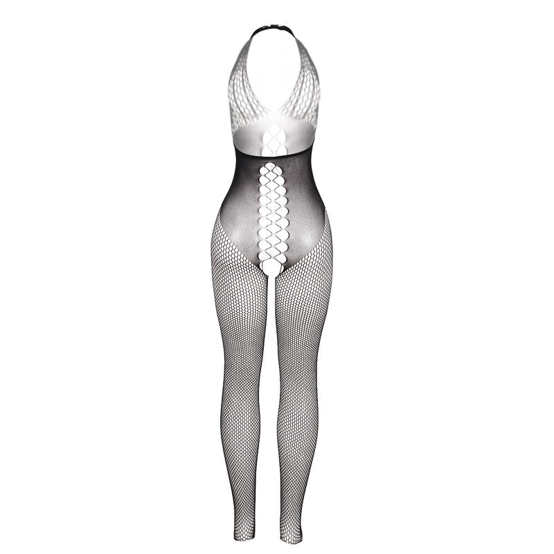 951832 Bodystocking mit offenem Rücken und überkreuzten Details schwarz Einheitsgröße