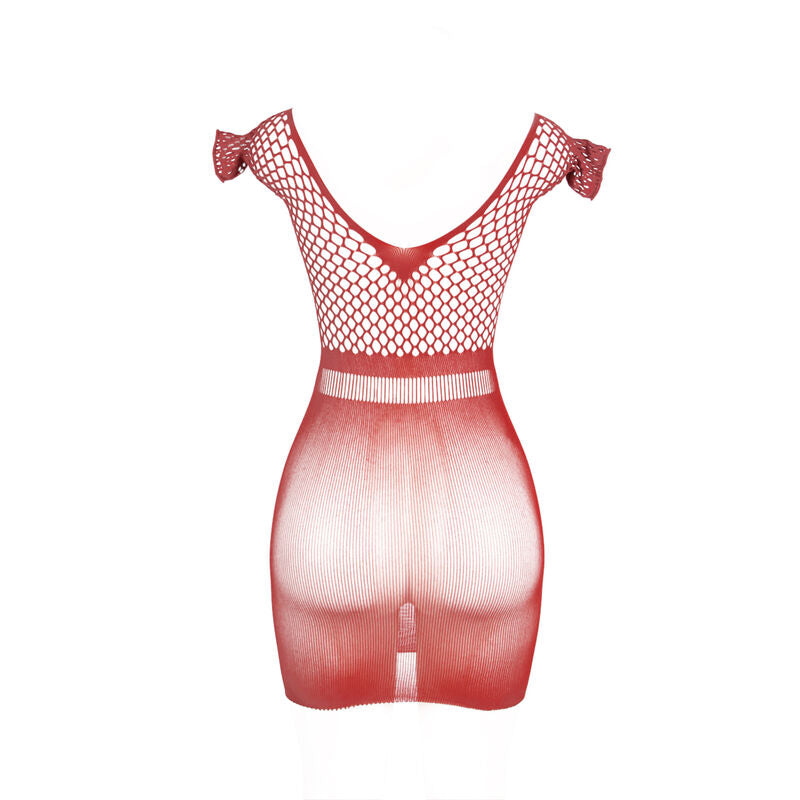 951924 rotes Häkel-Kurzkleid Einheitsgröße