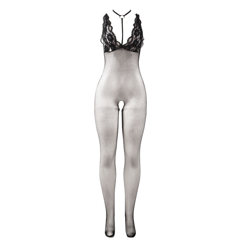 951993 schwarzer transparenter Netz-Bodystocking ohne Fell Einheitsgröße