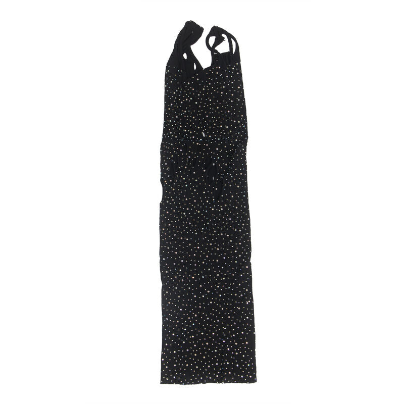 952198 Netzkleid mit glänzenden Diamanten schwarz Einheitsgröße