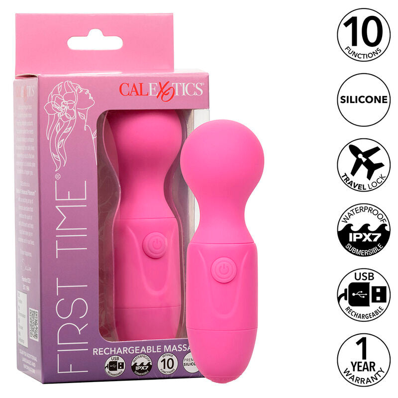 Erstmalig wiederaufladbares Massagegerät mit 10 Vibrationen, rosa
