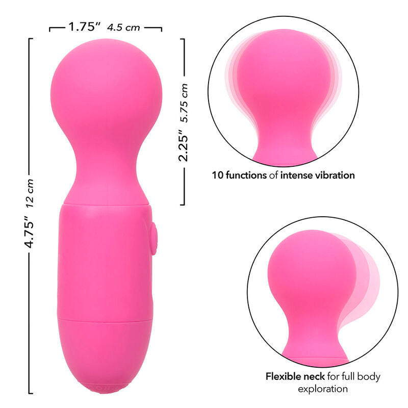 Erstmalig wiederaufladbares Massagegerät mit 10 Vibrationen, rosa