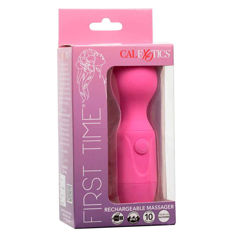 Erstmalig wiederaufladbares Massagegerät mit 10 Vibrationen, rosa