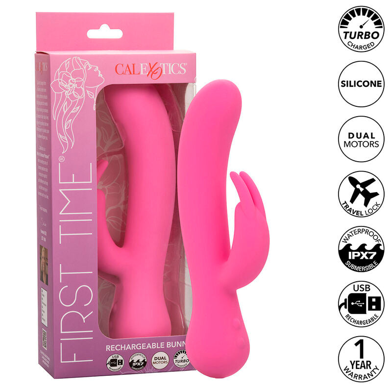 Erster rosa wiederaufladbarer Rabbit-Vibrator