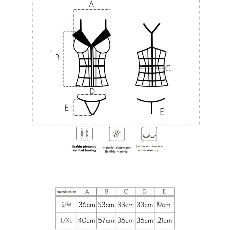 Laura lc 20215 Korsett + Tanga s/m
