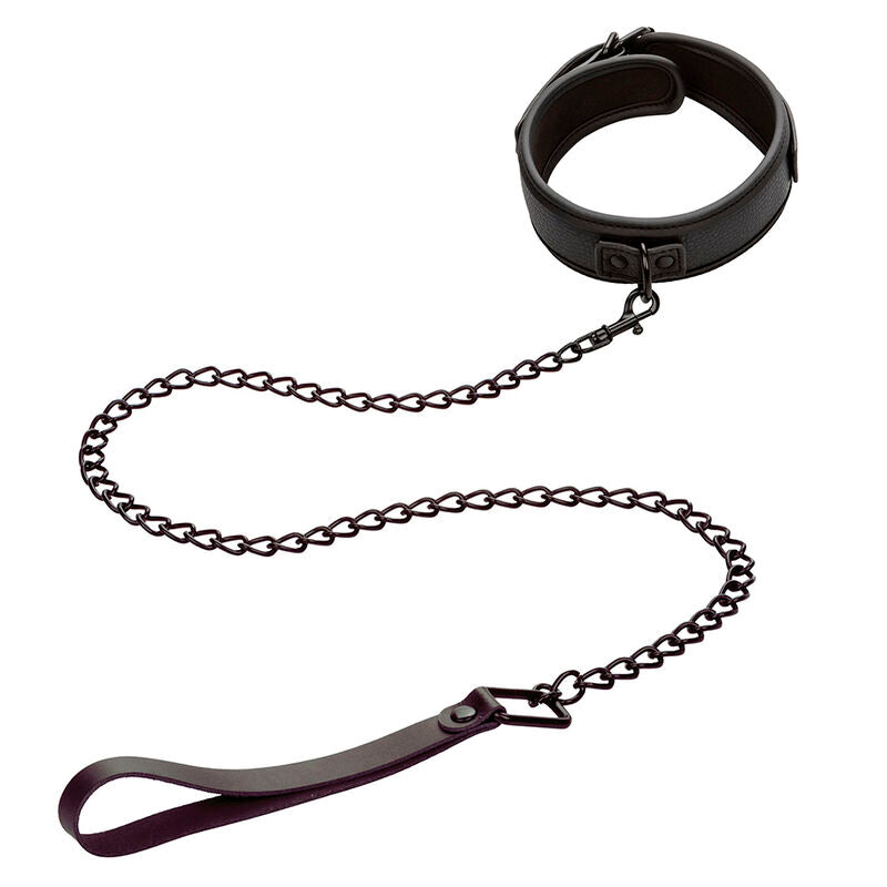 Nachtaktives schwarzes verstellbares Lederhalsband und Leine