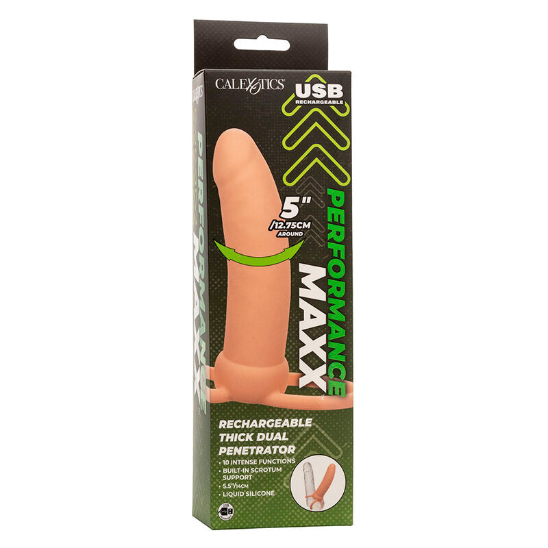 Maxx Thick Double Penetrator 10 Vibrationen, Hautfarben