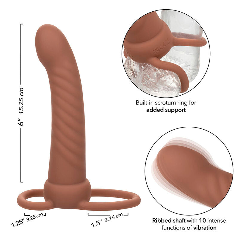 Maxx Ribbed Double Penetrator 10 Vibrationen Braun