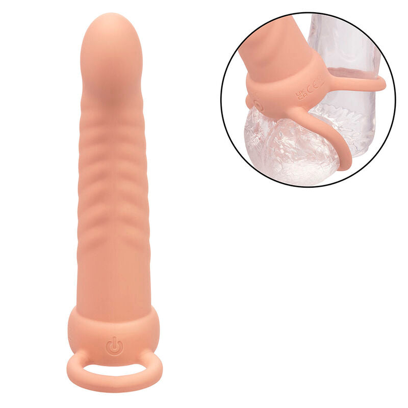 Maxx Doppelrippen-Penetrator 10 Vibrationen, Hautfarben
