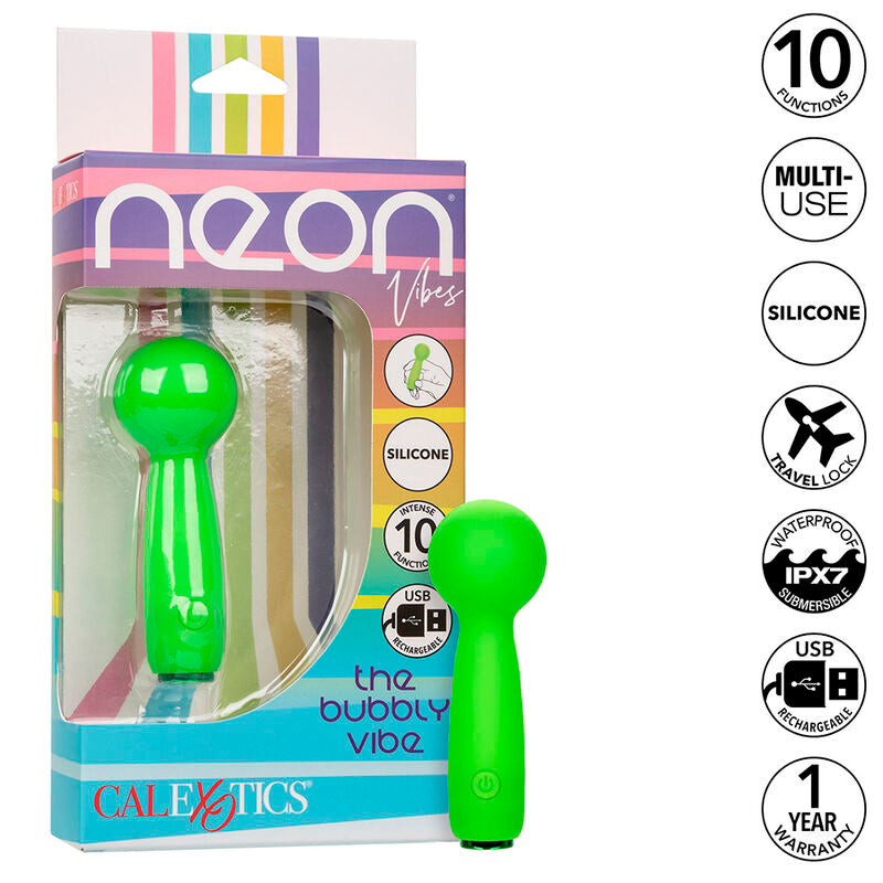 Neon Vibes The Bubbly Vibe Mini-Massagegerät 10 Vibrationen grün