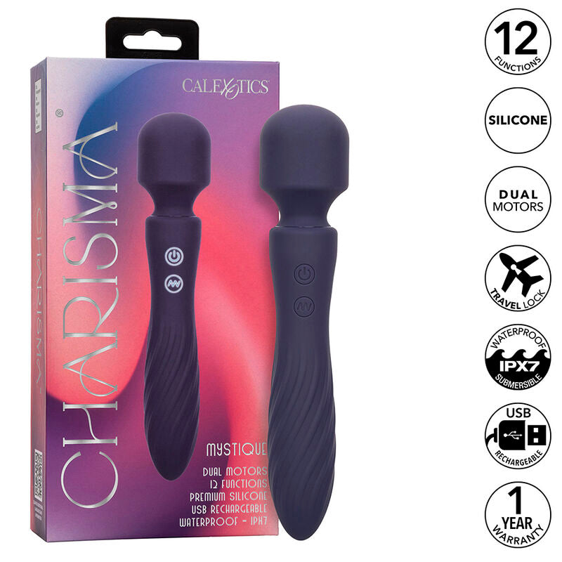 Charisma Mystique Massagegerät mit zwei Motoren, 12 Funktionen, 20,5 cm x 4,5 cm, Violett