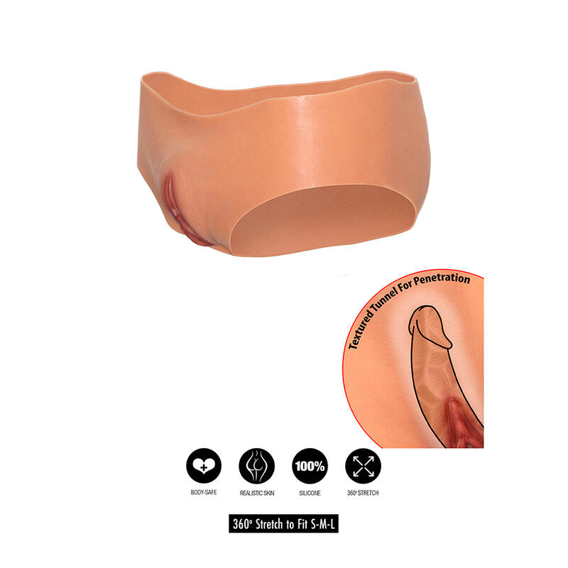 Alter Ego – Tief sitzender Slip mit offener Vagina in Hautfarbe
