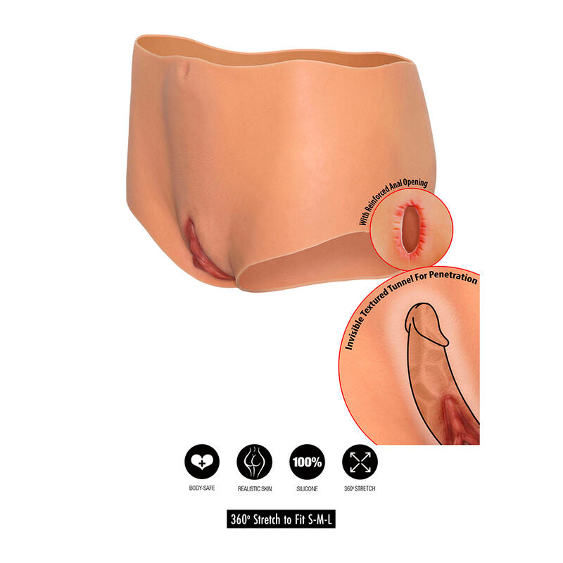 Alter Ego Slip mit offener Vagina und Po, Größe M, hautfarben