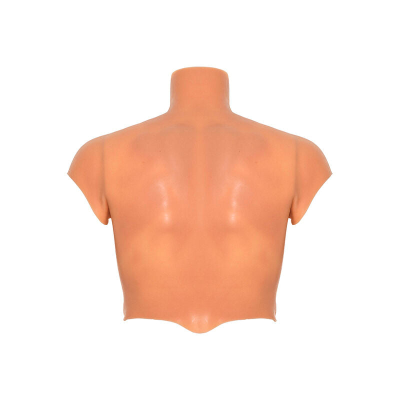 Alter Ego – Silikon-Torso-Shirt für Männer mit Bauchmuskeln in Fleischfarbe