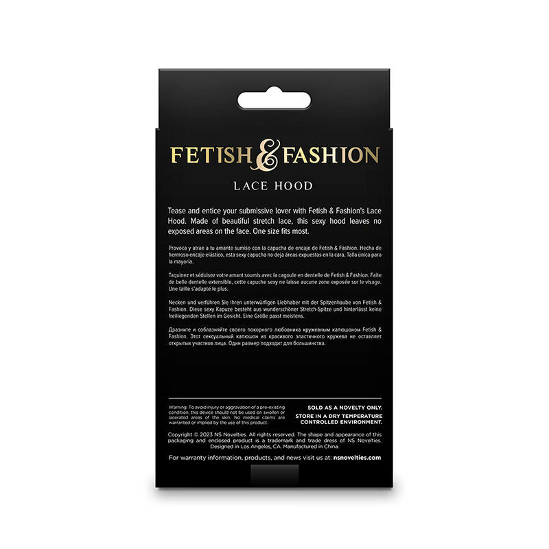 Fetisch &amp; Fashion schwarze Spitzenhaube