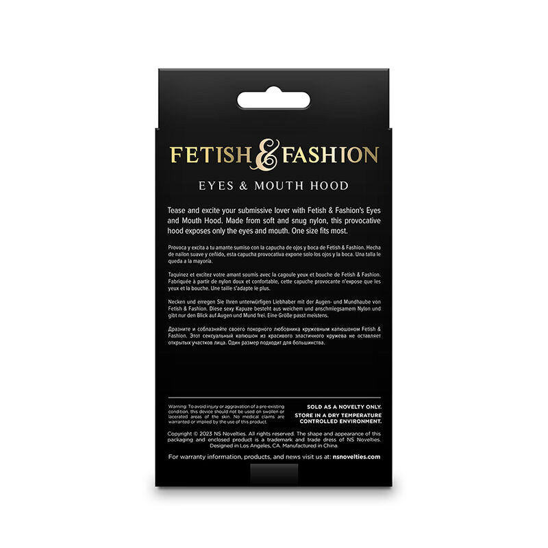Fetisch &amp; Fashion Maske Augen und Mund weiß Nylon