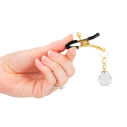 Glasperlen-Metonpinzette gold 6 cm