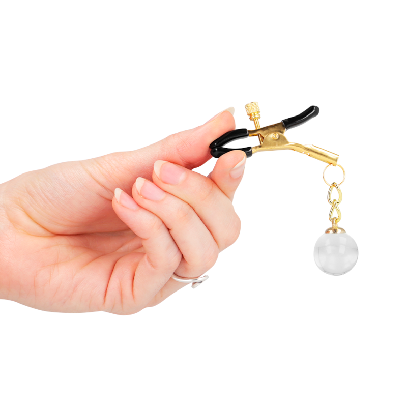 Glasperlen-Metonpinzette gold 6 cm