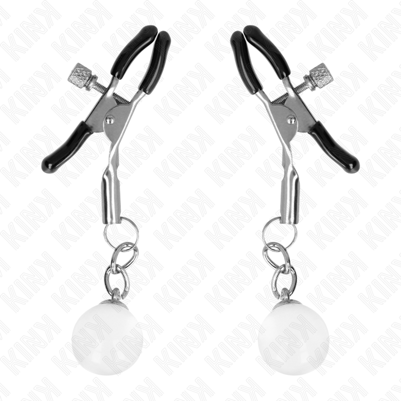 Glasperlen-Meton-Clips silber 6 cm