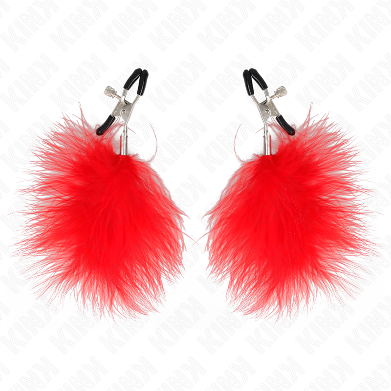 Meton-Clip mit roter Feder, 7 cm