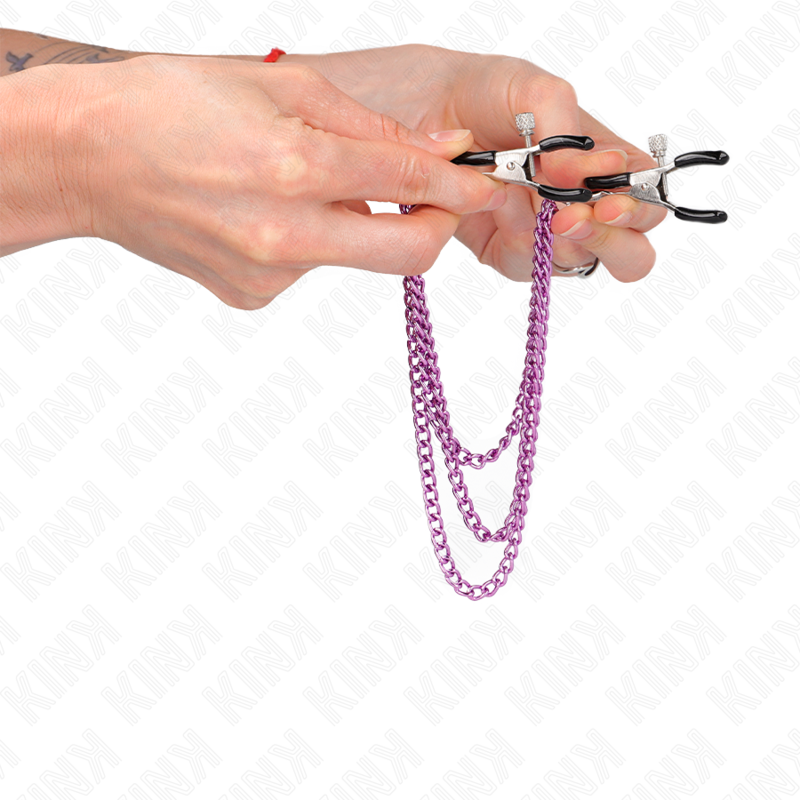 Bastelzange mit 3 lila Ketten 20/23/28 cm