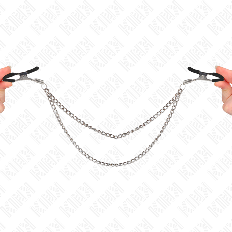 Haarspangen mit 2 dicken Silberketten 20/23 cm
