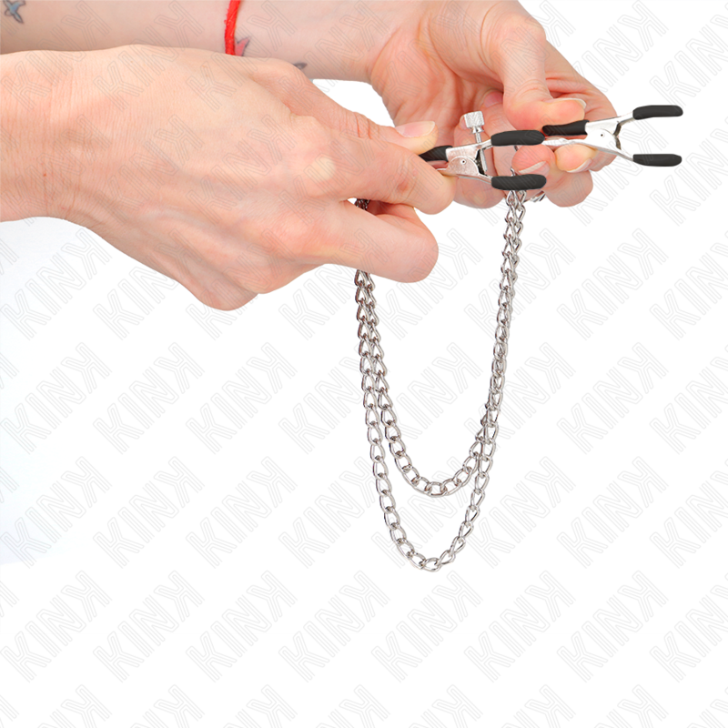 Haarspangen mit 2 dicken Silberketten 20/23 cm