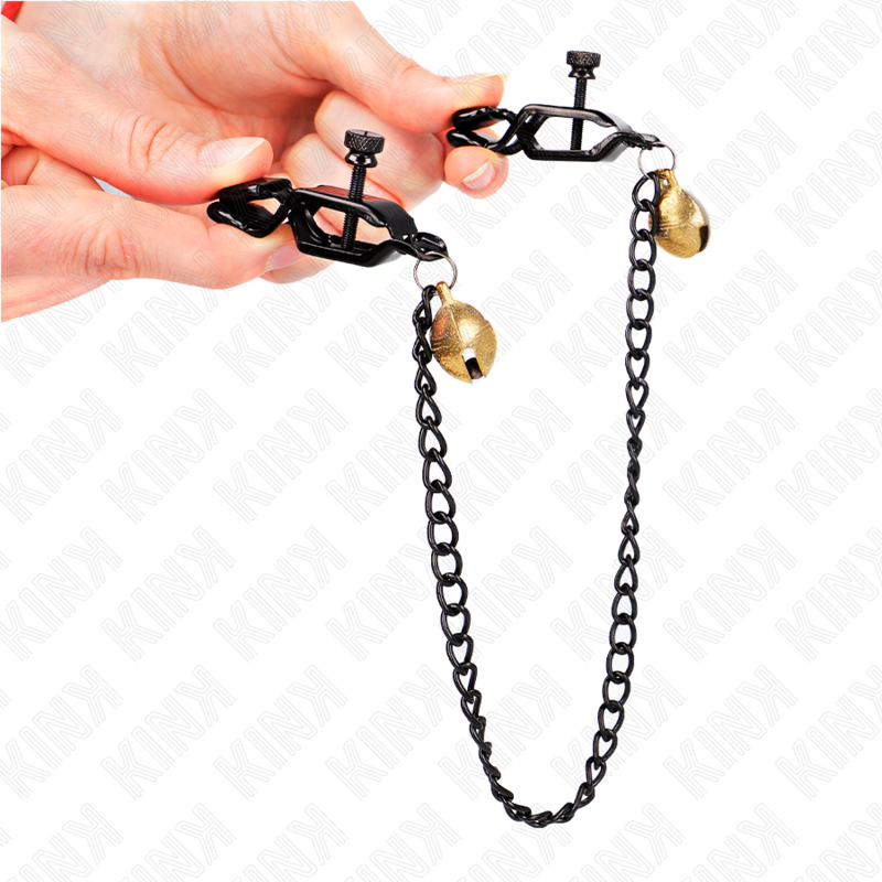 Flache Kette und silberne Glocken-Meton-Clips 30 cm