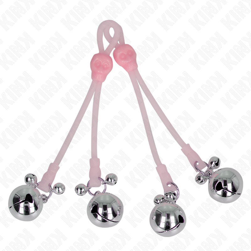 Leuchtende Handyclips mit Totenkopf-Motiv und verstellbarem Klingelring, Pink/Silber