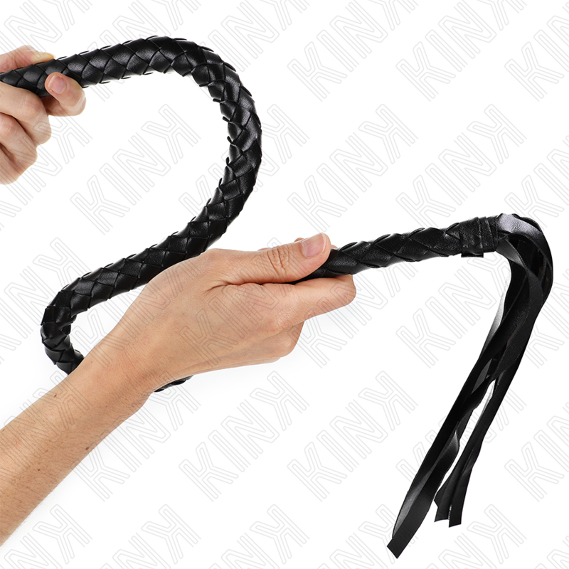 Schlangenpeitsche mit schwarzem Handring 65 cm