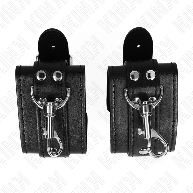 Schwarze Dungeon-Armbänder mit verstellbarem Verschluss, 21–28 cm x 5,5 cm
