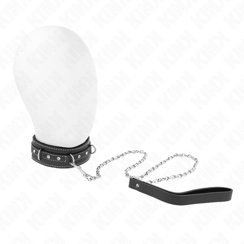 PVC Lederhalsband mit Gürtel 105 cm Strassniete 41,5 x 4 cm