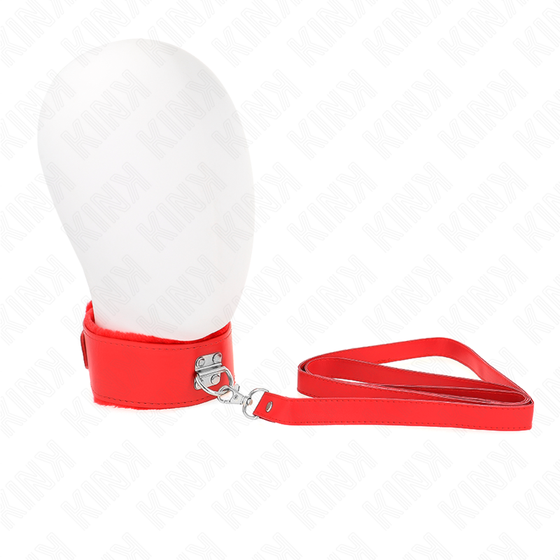 Halsband mit Leine 116 cm mit silbernen Nieten Modell 4 rot verstellbar 40-48 cm x 6 cm