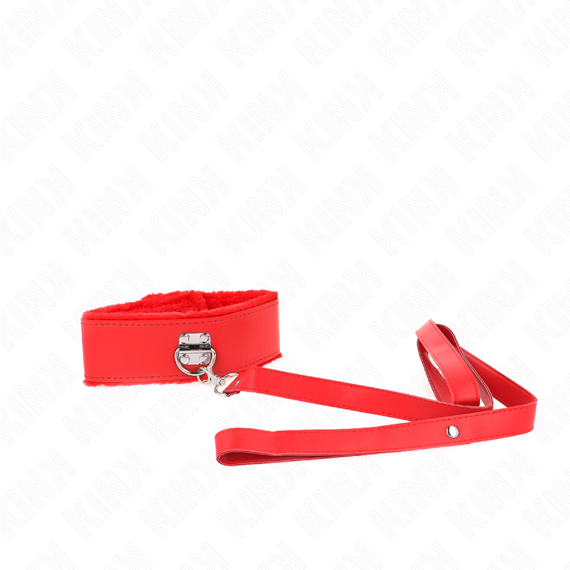 Halsband mit Leine 116 cm mit silbernen Nieten Modell 4 rot verstellbar 40-48 cm x 6 cm